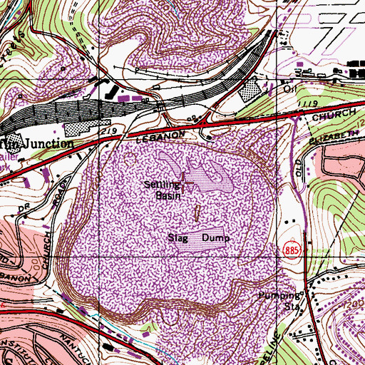 Topographic Map of Century Square Mall Shopping Center, PA