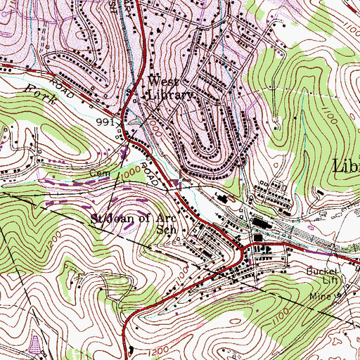 Topographic Map of Hicks Station, PA