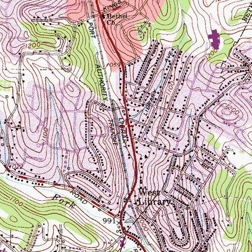 Topographic Map of Leonard Station, PA