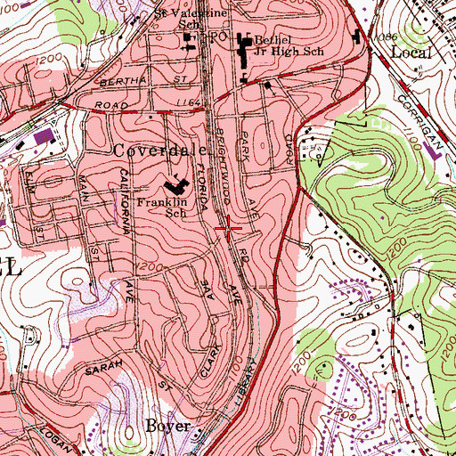 Topographic Map of Monroe Station, PA