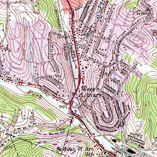 Topographic Map of Sandy Creek Station, PA
