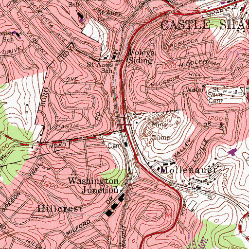 Topographic Map of Smith Road Station, PA