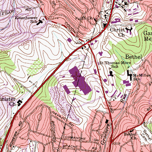Topographic Map of Village Post Office, PA