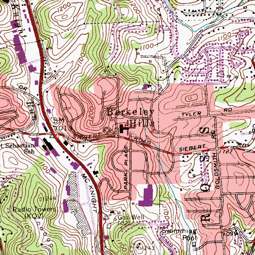 Topographic Map of Eden Christian Academy - Berkeley Hills Campus, PA