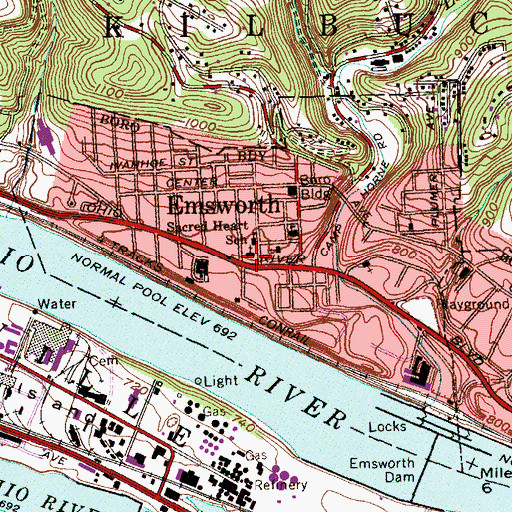 Topographic Map of Holy Family Institute, PA