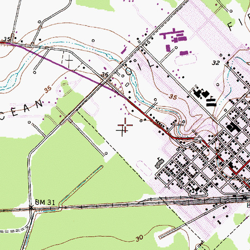 Topographic Map of Sweeny Christian School, TX