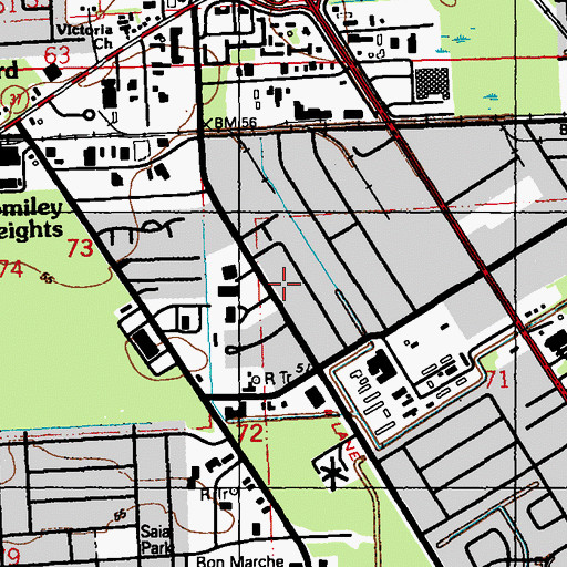 Topographic Map of Brighter Horizon School, LA