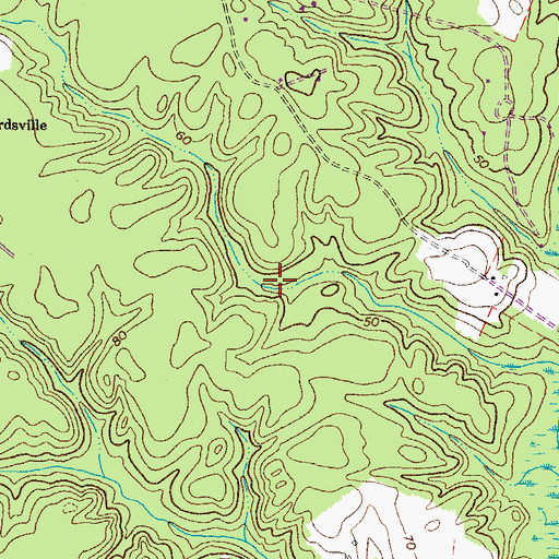 Topographic Map of Beaverdam Swamp Reservoir, VA