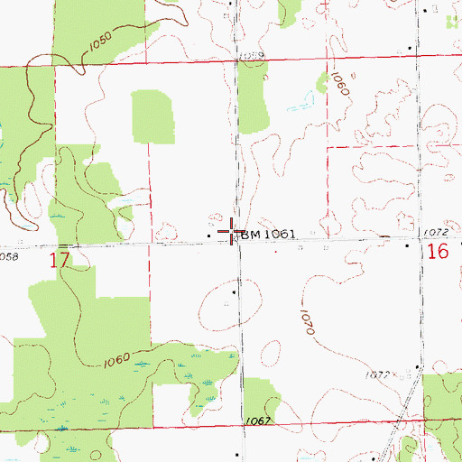 Topographic Map of Hultz Family Cemetery, MI