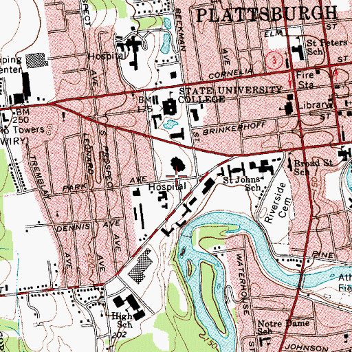 Topographic Map of Benjamin F Feinberg Library, NY