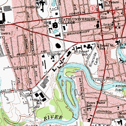 Topographic Map of Macomb Hall, NY