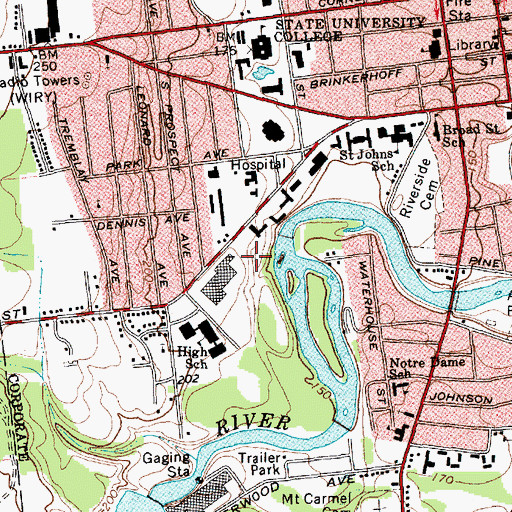 Topographic Map of Moffitt Hall, NY