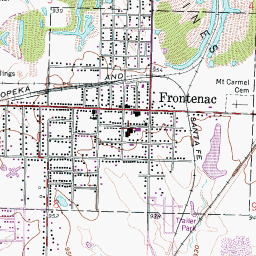 Topographic Map of Frank Layden Elementary School, KS