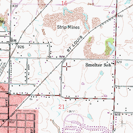 Topographic Map of Meadowlark Elementary School, KS