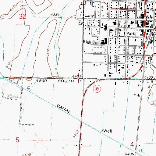Topographic Map of Lateral W, ID