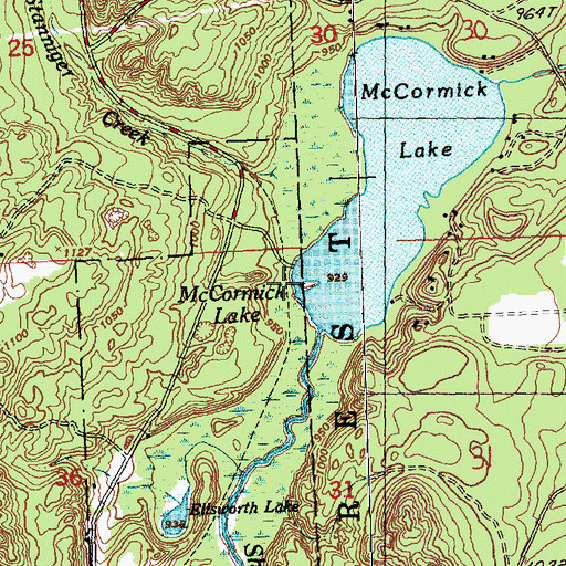 Topographic Map of McCormick Lake Campground, MI