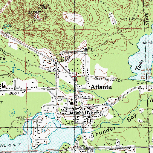 Topographic Map of Atlanta Station (historical), MI