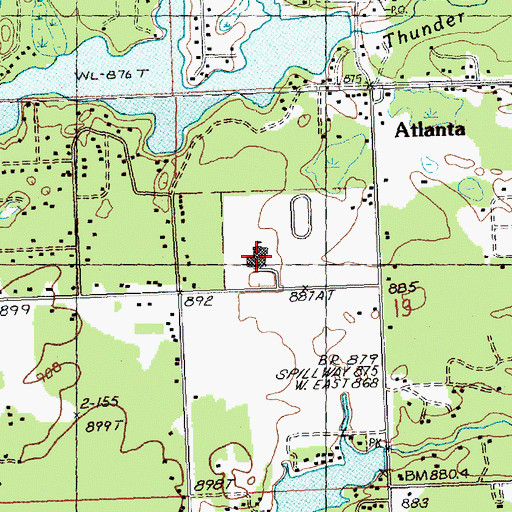 Topographic Map of Atlanta Junior-Senior High School, MI