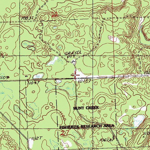 Topographic Map of Camp Lunden Historical Marker, MI