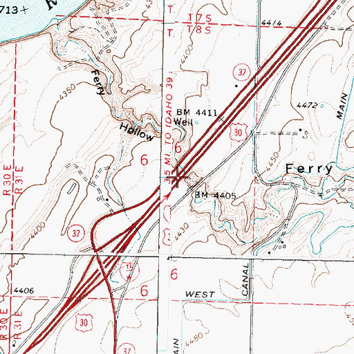Topographic Map of W 1.7 Lateral, ID