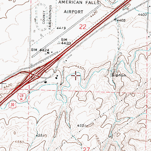 Topographic Map of East Canal, ID