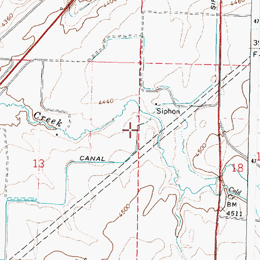 Topographic Map of West Canal, ID
