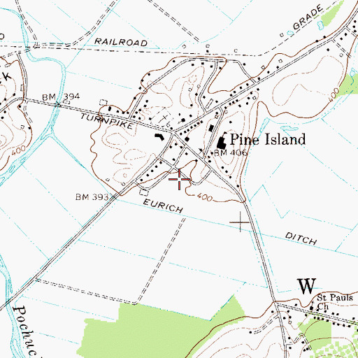 Topographic Map of Pine Island Town Park, NY