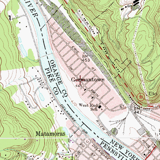 Topographic Map of West End Reformed Church, NY
