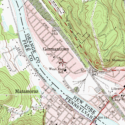 Topographic Map of Church of Most Sacred Heart, NY