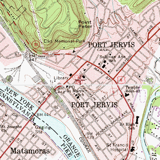 Topographic Map of Port Jervis Bible Baptist Church, NY