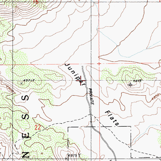 Topographic Map of Juniper Flats, CA