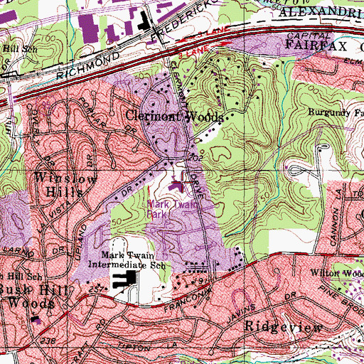Topographic Map of Clermont Elementary School, VA