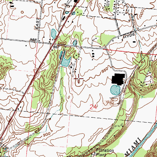 Topographic Map of Hydebrook Airport, OH