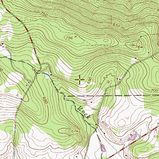 Topographic Map of Bentley Airport (historical), PA