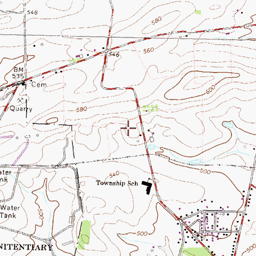 Topographic Map of Fox Hollow Airport, PA