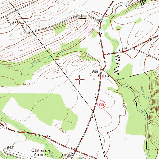 Topographic Map of Gilfert Airport, PA