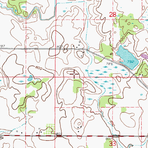 Topographic Map of Digger Dougs Airport, WI