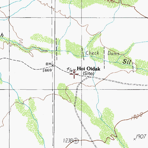 Topographic Map of Hoi Oidak, AZ