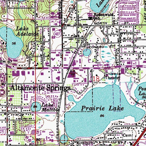 Topographic Map of Prairie Lake Plaza, FL