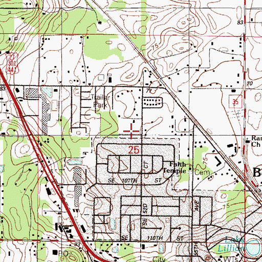 Topographic Map of Gateway Mobile Home Park, FL