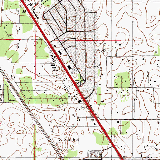 Topographic Map of Belleview Church of Christ, FL
