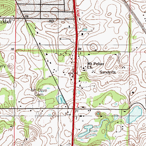 Topographic Map of Mount Pelier Baptist Church, FL