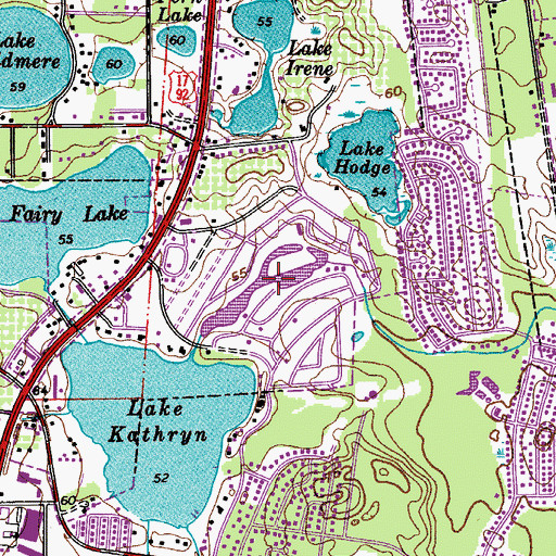 Topographic Map of Lake Kathryn Estates Mobile Home Park, FL