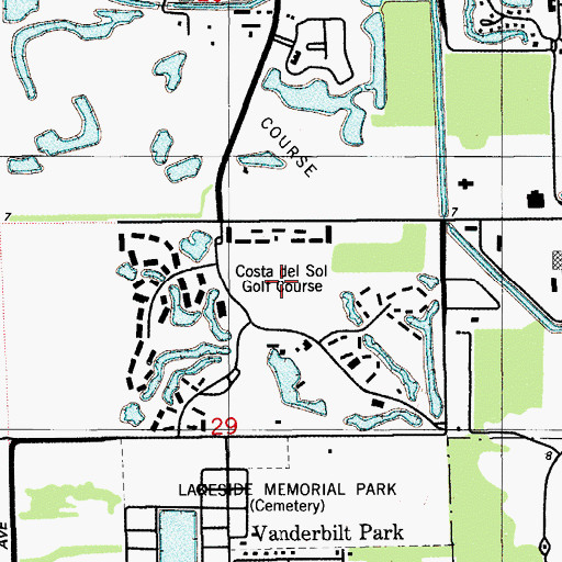 Topographic Map of Cypress Greens Golf and Tennis Community, FL