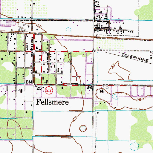 Topographic Map of Fellsmere Post Office, FL