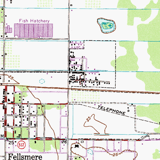 Topographic Map of Church of God in Christ in Fellsmere, FL