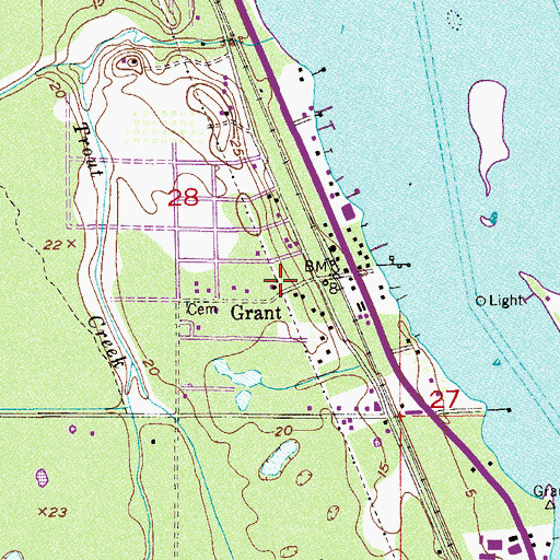 Topographic Map of Grant Community Center, FL