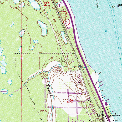 Topographic Map of Four Lakes Golf Club, FL
