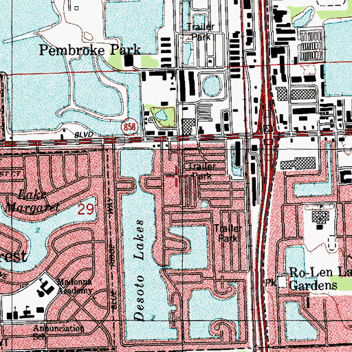 Topographic Map of La Siesta Mobile Home Park, FL