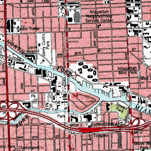 Topographic Map of Hempstead Marine Wharf, FL